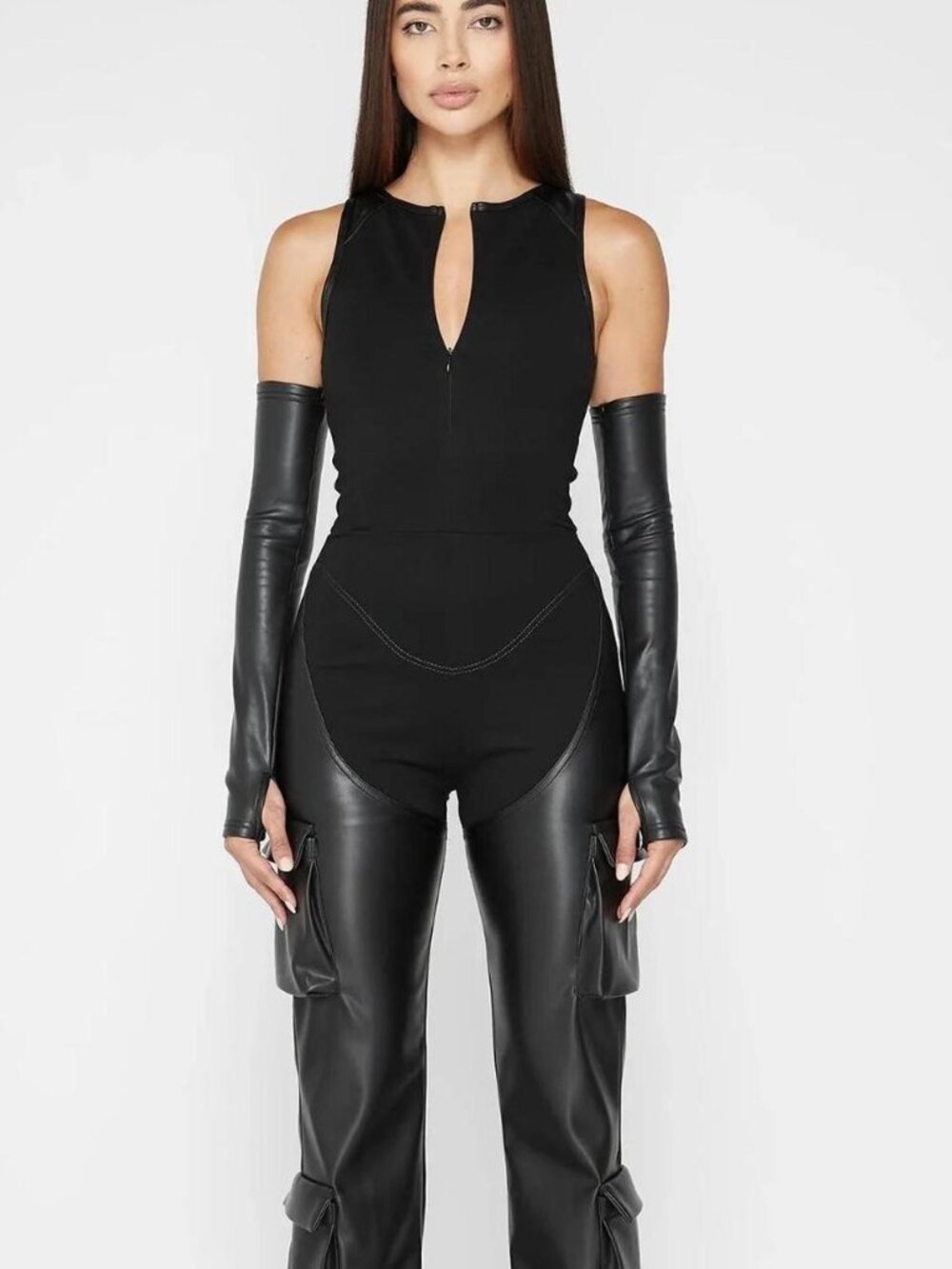 Maniere De Voir sleeveless cargo jumpsuit